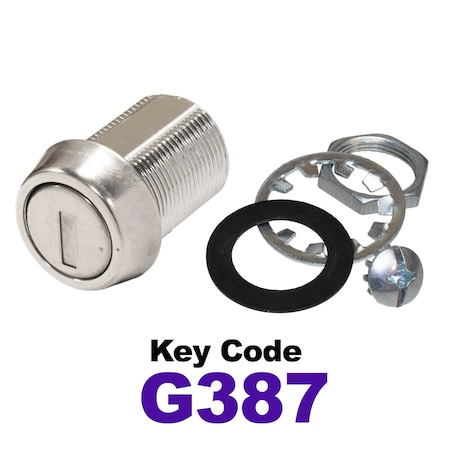 Global RV SS Compartment Lock, Cam/Blade Style, 7/8in Threaded Barrel, Blades not Included, Keyed to G387 CLB-387-78-SS